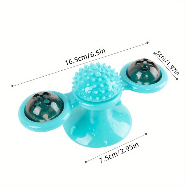 Interactive Windmill Cat Toys with Catnip, Cat Toys for Indoor Cats Funny Kitten Toys with LED Light Ball Suction Cup, Cat Nip Toy for Cat chew Exercise - Image 6