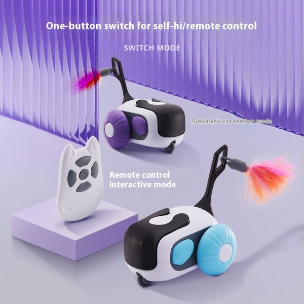 Remote Control Smart Electric Interactive Cat Toy Smart Turbo Tail Automatic Car Toys for Indoor Bored Cats Robot Rc Cat Mental Stimulation Toys Usb Rechargeable Gravity-Sensing Movement Pet Toy - Image 3