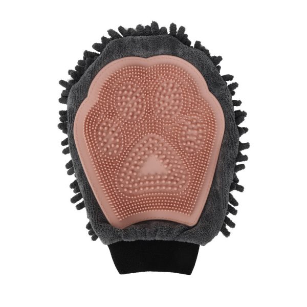 Pet Bathing Brush 2-in-1 Grooming Glove - Elegant Dog Grooming Tool for Brushing, Massaging, and Drying | Dual-Sided Bathing Brush Cleaning Massage Glove for Dogs & Cats - Soft Chenille & Silicone Design - Image 2