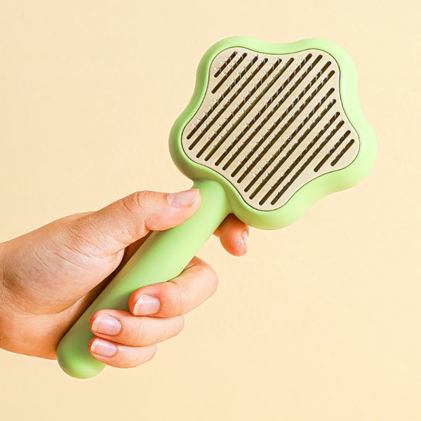 Cartoon Pentagram Shape Cat Combs - Pet Hair Removal Massaging Comb for Long & Short Hair Pets - One-Click Self-Cleaning Brush for Matted Fur & Floating Hair Removal - Grooming Tool for Dogs & Cats - Image 10