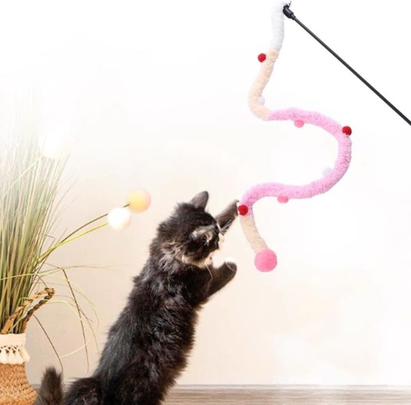 Cat Plush Strip Toys, Cat Wands Interactive Teaser Toy for All Breed Sizes, Colorful Cat Wand for Indoor Cats - Image 7