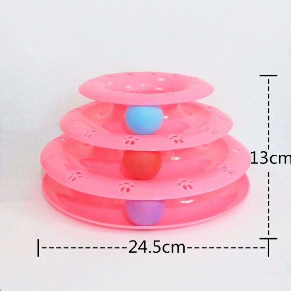 Cat Ball Track Toy, Three Layers Interactive Cat Toy, Durable and Non-Slip, Includes 3 Toy Balls - Image 2