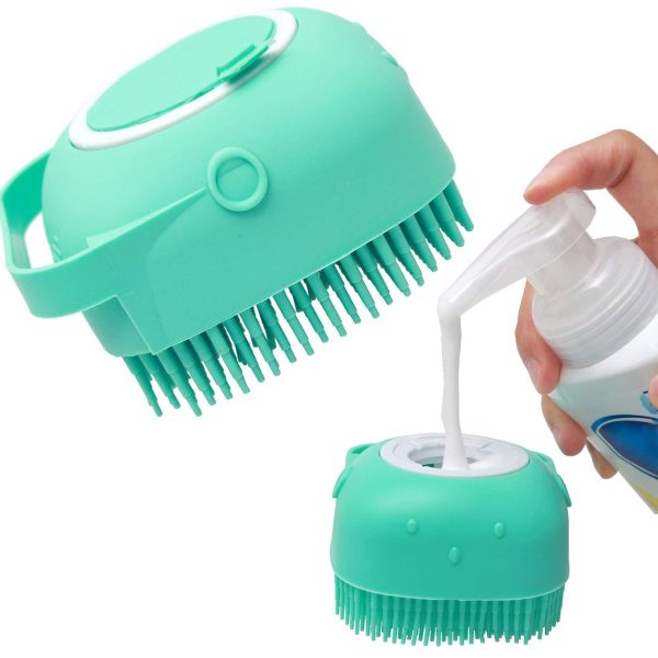 Pet Shampoo Massager Brush Cat Massage Comb Grooming Scrubber Shower Brush For Bathing Short Hair Soft Silicone Brushes