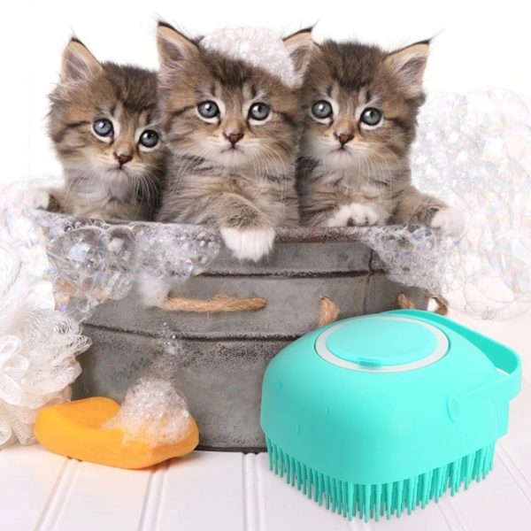 Pet Shampoo Massager Brush Cat Massage Comb Grooming Scrubber Shower Brush For Bathing Short Hair Soft Silicone Brushes - Image 9