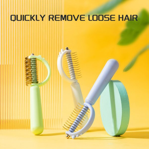 Pet Dematting Tool – Double-Sided Undercoat Rake, Professional Grooming Comb for Dogs and Cats with Long Curly Hair, Detangling Comb for Poodles and Long-Haired Pets - Image 5
