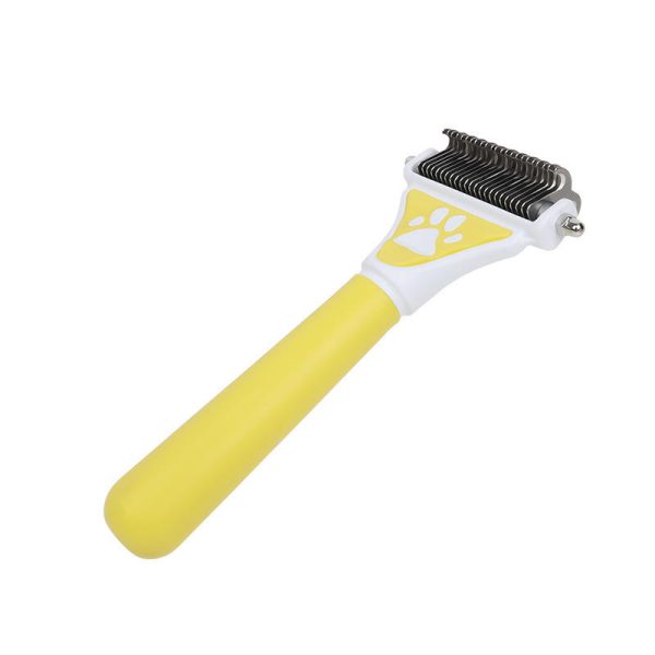 Pet Hair Remover Deshedding Tool - Double-Sided Open Knot Comb for Cats & Dogs, Dematting Grooming Brush for Thick Fur & Undercoat Shedding, Safe Skin-Friendly Dual-Head Rake with Easy Grip Handle - Image 10