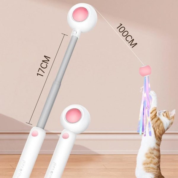 Retractable Laser Cat Stick Toys – Cat Laser Teaser Wand with Telescopic Aluminium Stick, Feather & String Toy, Interactive Cat Toy Balls – Safe, Non-Toxic Materials – Suitable of All Breeds Size - Image 8