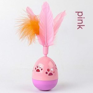 Tumbler Bell Cat Interactive Toys, Fun Feather Chase Toy for Cats, Durable ABS Plastic