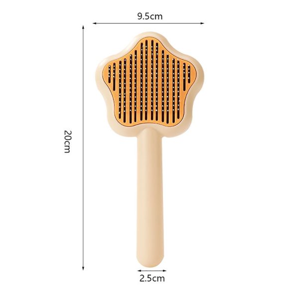Cartoon Pentagram Shape Cat Combs - Pet Hair Removal Massaging Comb for Long & Short Hair Pets - One-Click Self-Cleaning Brush for Matted Fur & Floating Hair Removal - Grooming Tool for Dogs & Cats - Image 3