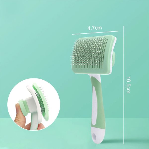 Self Cleaning Slicker Brush For Cats and Dogs – One-Click Cleaning Function – Gentle & Effective Pet Hair Remover – Grooming Brush for Small, Medium & Large Pets with Long or Short Hair - Image 5