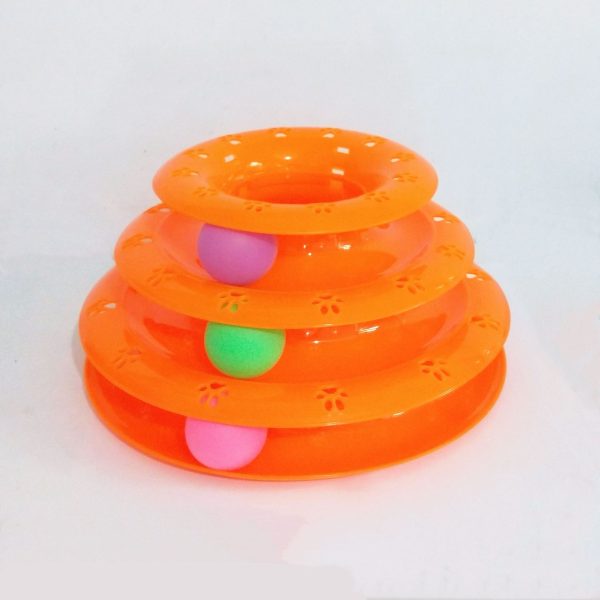 Cat Ball Track Toy, Three Layers Interactive Cat Toy, Durable and Non-Slip, Includes 3 Toy Balls - Image 3