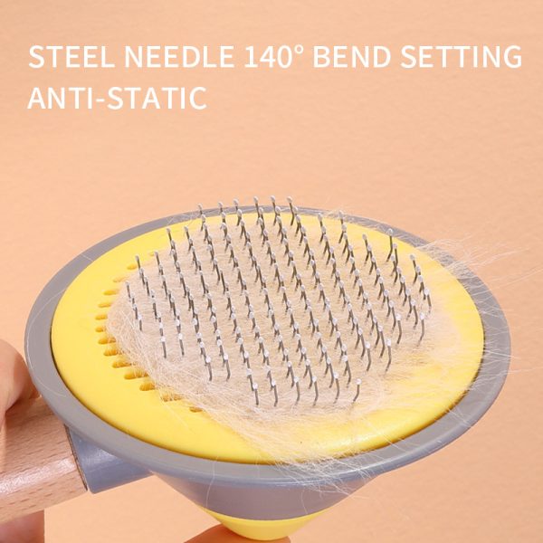 Pet Hair Remover Comb, Self-Cleaning Grooming Brush for Cats and Dogs, Pet Hair Cleaner for Long & Short Hair, Gentle Shedding Brush with Massage Function for a Healthier Coat - Image 4
