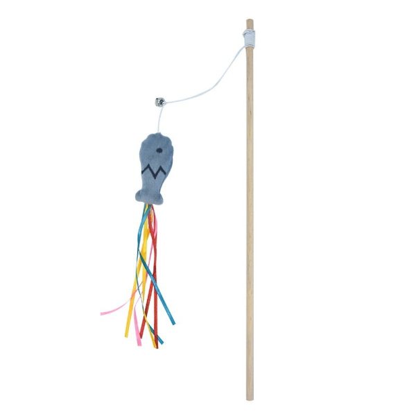 Plant Castle Interactive Cat Toys With Catnip Fish 3 in 1, Cat Wand Toy with Colorful Ribbons, Bell & Wooden Handle for Indoor Cats - Image 6