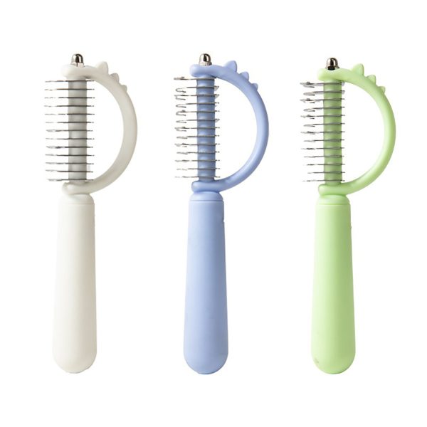 Pet Dematting Tool – Double-Sided Undercoat Rake, Professional Grooming Comb for Dogs and Cats with Long Curly Hair, Detangling Comb for Poodles and Long-Haired Pets - Image 6