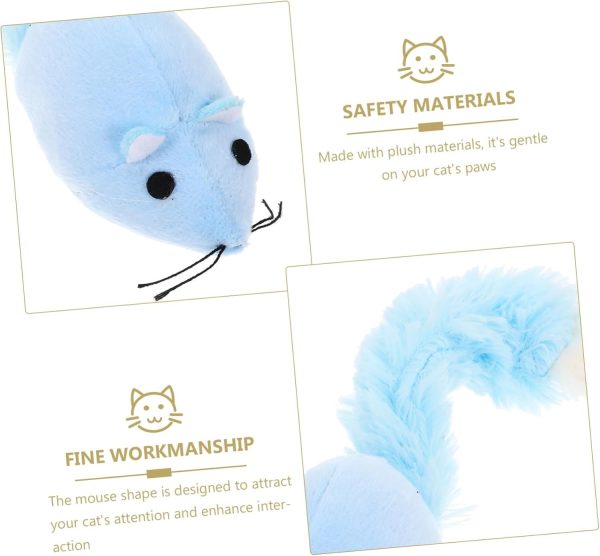 Cat Mouse Toy for Indoor Cats - Plush Stuffed Mice, Interactive Chew Toy with Long Tail, Lightweight Self-Play Kitten Exercise Toy - Image 7