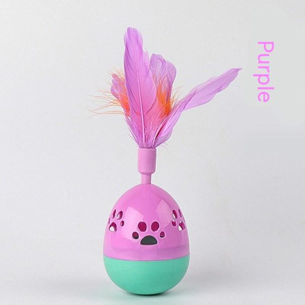 Tumbler Bell Cat Interactive Toys, Fun Feather Chase Toy for Cats, Durable ABS Plastic - Image 2