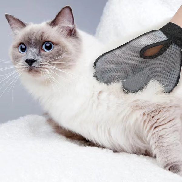 Cat Hair Removal Glove - Pet Bath Massage Glove for Cats & Dogs, Grooming & Cleaning Supplies, Silicone Hair Removal Brush, Shedding, and Bathing Tool with Ergonomic Design - Image 5