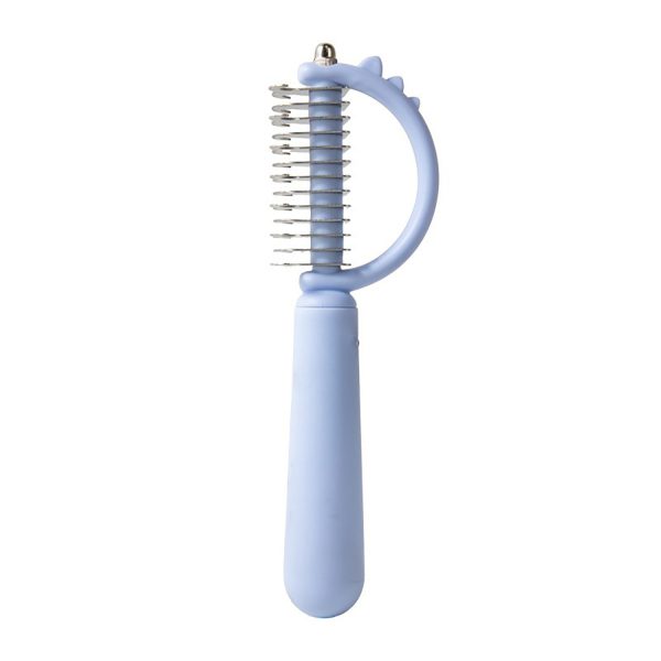 Pet Dematting Tool – Double-Sided Undercoat Rake, Professional Grooming Comb for Dogs and Cats with Long Curly Hair, Detangling Comb for Poodles and Long-Haired Pets