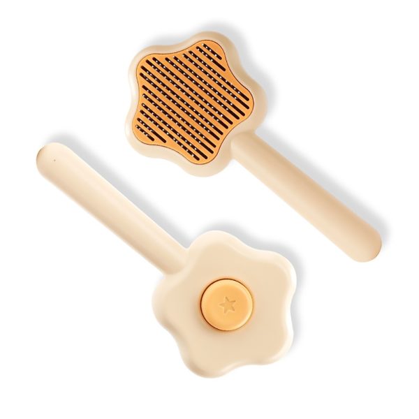 Cartoon Pentagram Shape Cat Combs - Pet Hair Removal Massaging Comb for Long & Short Hair Pets - One-Click Self-Cleaning Brush for Matted Fur & Floating Hair Removal - Grooming Tool for Dogs & Cats - Image 7