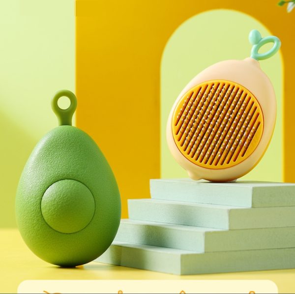 Cat Grooming Comb – Portable Massage Brush with One-Button Hair Removal, Self-Cleaning Tool for Cats and Dogs, Lemon-Shaped Comb Head, ABS Material, Suitable for All Hair Types - Image 9