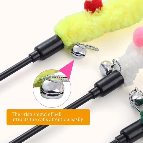 Cat Plush Strip Toys, Cat Wands Interactive Teaser Toy for All Breed Sizes, Colorful Cat Wand for Indoor Cats - Image 2