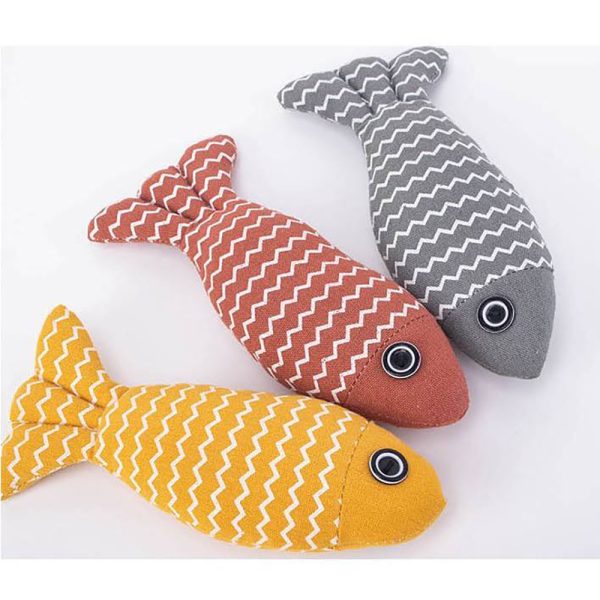 4 Pcs Cat Toys Fish, Crinkle Sound Catnip Toys Soft Linen, Interactive Kitten Exercise Kicker Toys for Indoor Cats 7.8 Inches for All Breeds - Image 10