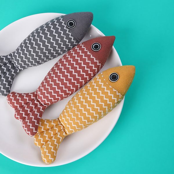 4 Pcs Cat Toys Fish, Crinkle Sound Catnip Toys Soft Linen, Interactive Kitten Exercise Kicker Toys for Indoor Cats 7.8 Inches for All Breeds - Image 6