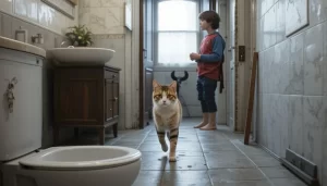 Why does my cat always follow me into the bathroom?