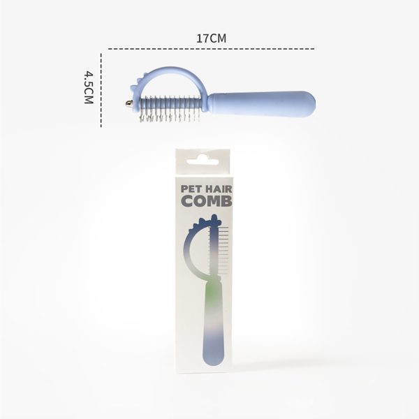 Pet Dematting Tool – Double-Sided Undercoat Rake, Professional Grooming Comb for Dogs and Cats with Long Curly Hair, Detangling Comb for Poodles and Long-Haired Pets - Image 7