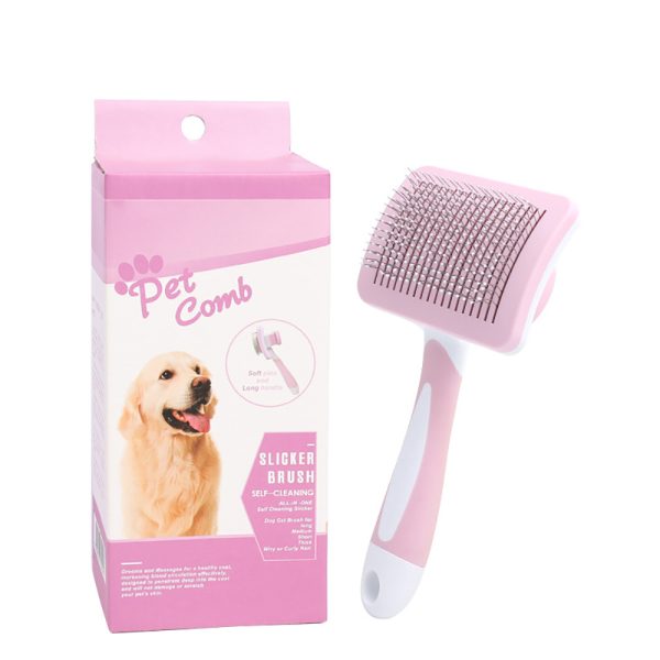 Self Cleaning Slicker Brush For Cats and Dogs – One-Click Cleaning Function – Gentle & Effective Pet Hair Remover – Grooming Brush for Small, Medium & Large Pets with Long or Short Hair - Image 6