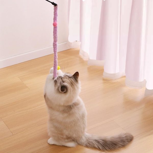 Cat Plush Strip Toys, Cat Wands Interactive Teaser Toy for All Breed Sizes, Colorful Cat Wand for Indoor Cats - Image 8