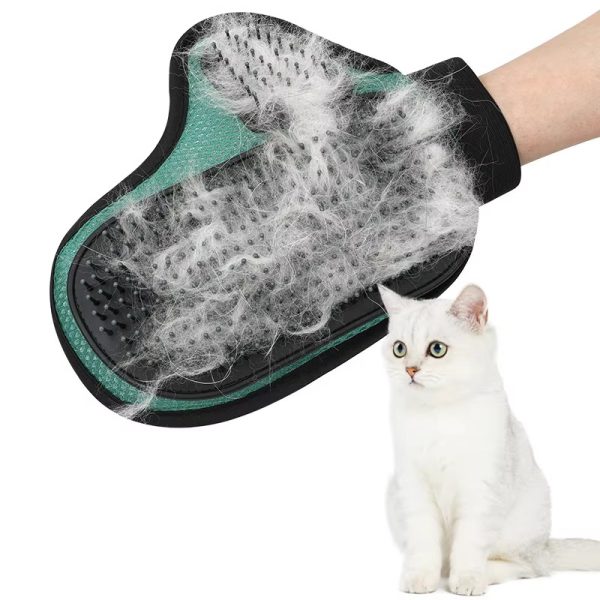 Cat Hair Removal Glove - Pet Bath Massage Glove for Cats & Dogs, Grooming & Cleaning Supplies, Silicone Hair Removal Brush, Shedding, and Bathing Tool with Ergonomic Design