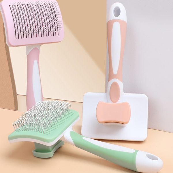 Self Cleaning Slicker Brush For Cats and Dogs – One-Click Cleaning Function – Gentle & Effective Pet Hair Remover – Grooming Brush for Small, Medium & Large Pets with Long or Short Hair - Image 4