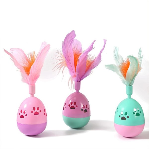 Tumbler Bell Cat Interactive Toys, Fun Feather Chase Toy for Cats, Durable ABS Plastic - Image 6