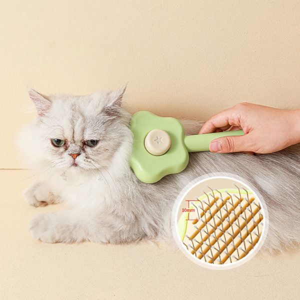 Cartoon Pentagram Shape Cat Combs - Pet Hair Removal Massaging Comb for Long & Short Hair Pets - One-Click Self-Cleaning Brush for Matted Fur & Floating Hair Removal - Grooming Tool for Dogs & Cats - Image 6