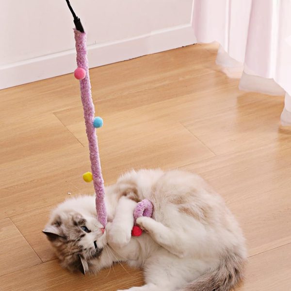 Cat Plush Strip Toys, Cat Wands Interactive Teaser Toy for All Breed Sizes, Colorful Cat Wand for Indoor Cats - Image 6