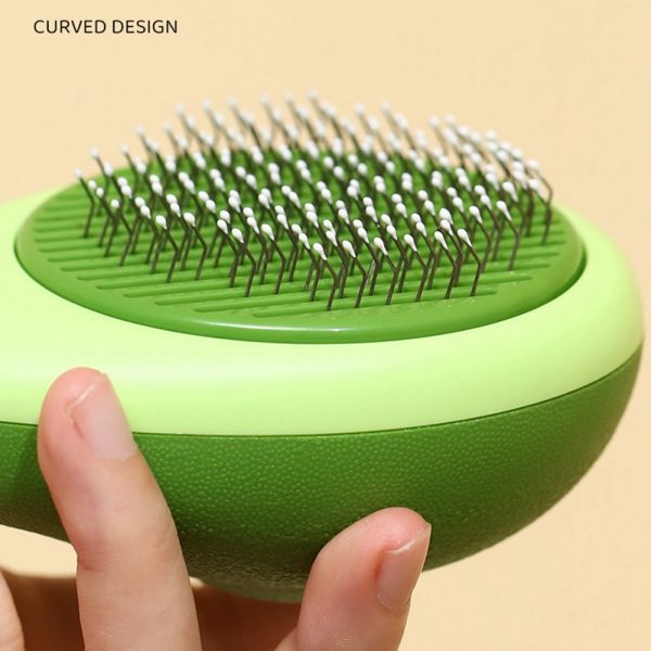 Cat Grooming Comb – Portable Massage Brush with One-Button Hair Removal, Self-Cleaning Tool for Cats and Dogs, Lemon-Shaped Comb Head, ABS Material, Suitable for All Hair Types - Image 10