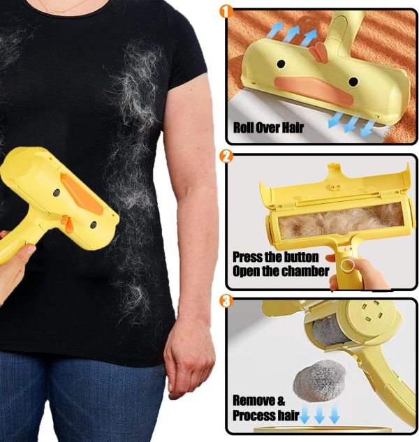SONGPET Pet Hair Remover Reusable Cat And Dog Hair Remover For Furniture Sofa Or Bedding Portable Multi-surface Lint Roller And Fur Removal Tool Animal Two-way Hair Remover - Image 4