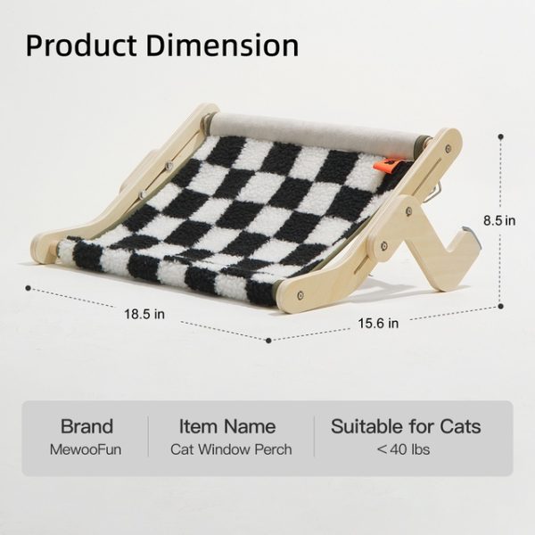 Mewoofun Cat Window Perch Winter Season Mat, Hammock Hanging Bed For Pet, Easy Washable - Image 3