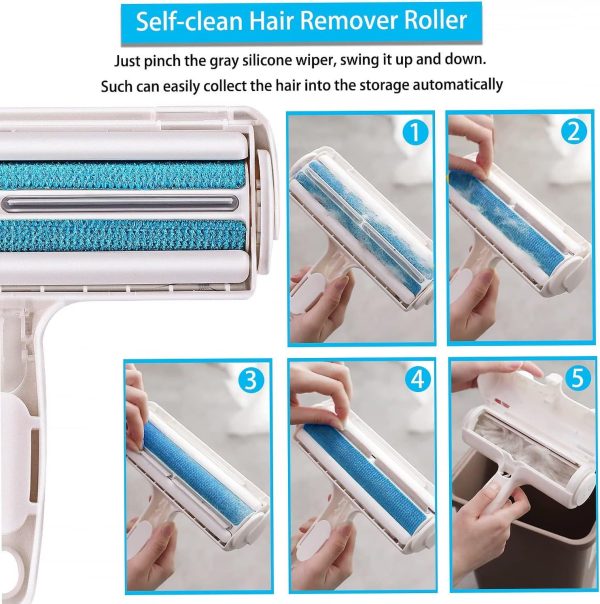 Pet Hair Remover Lint Roller, Clothes Quilt Sofa Hair Brush Pet Paint Roller Type Hair Remover - Image 6