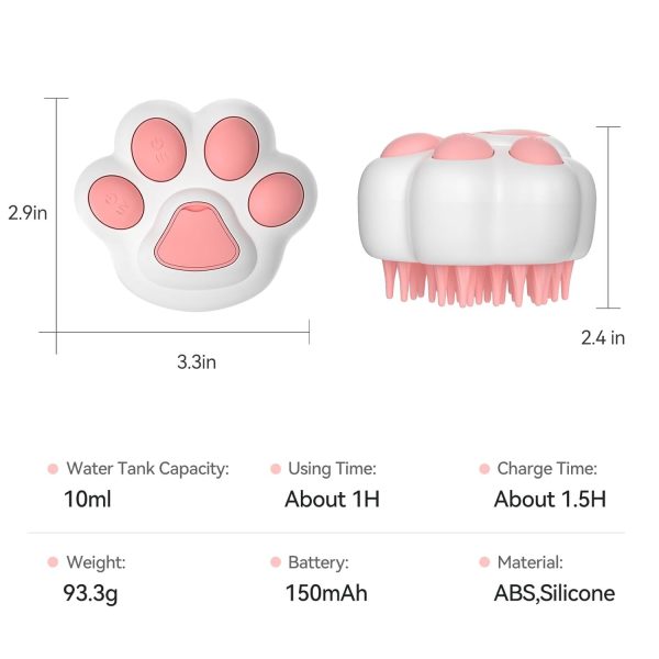 Testek 4-in-1 Steamy Cat Brush, Steam Cat Brush for Tangled & Loose Hair Removal, Pet Massage, and Cleaning with UV Light, Grooming Tool for Cats & Dogs - Image 5