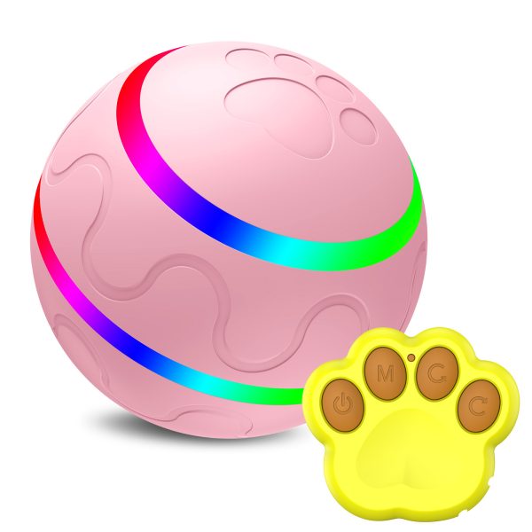 Cat Wicked Ball Toy - Automatic Self-Rotating USB Cat Toy, Interactive Pet Ball with Random Movement, Durable & Safe for Cats (Orange/Yellow/Pink) - Image 3