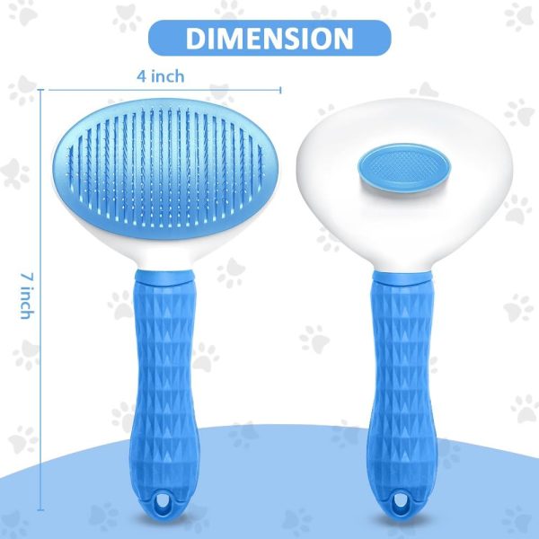Cat Brush with Release Button, Pet Hair Removal Tool for Indoor Cats, Loose Fur & Tangles, Safe for Long/Short Hair - Image 4