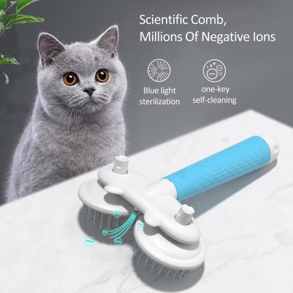 Double-Headed Cat & Dog Slicker Brush with Negative Ion, Self-Cleaning, Gentle Pet Hair Removal Tool for Grooming & Deshedding - Image 3