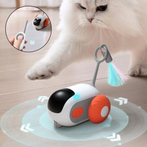 Remote Control Interactive Cat Car Toy USB Charging Chasing Automatic Self-moving, Remote Smart Control Car Interactive Cat Toy