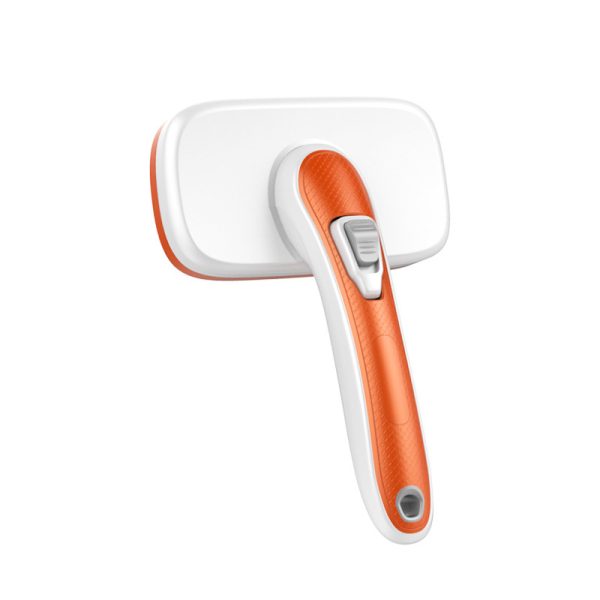 Self Cleaning Dog Grooming Brush, Pet Comb Removes Loose Hair Mats Tangles Pet Brush, Orange - Image 2