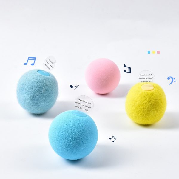 Interactive Intelligent Smart Touch Sound Ball Cat Toys, Catnip Cat Training Toy, Pet Play Ball, Pet Squeaky Cat Toy, Yellow eva Material - Image 5