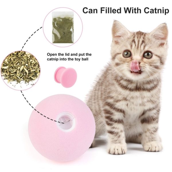 Interactive Intelligent Smart Touch Sound Ball Cat Toys, Catnip Cat Training Toy, Pet Play Ball, Pet Squeaky Cat Toy, Yellow eva Material - Image 3