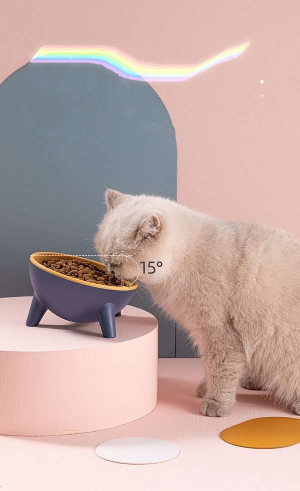 Bikuu Cat and Dog Bowl with Stand – 15° Tilt Design, Anti-Spill, Large Capacity, Food-Grade PET Material, Durable Pet Feeder - Image 2