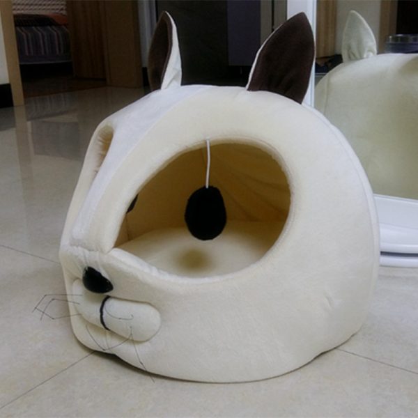 Cozy Cat Bed with Soft Artificial Plush, Machine Washable, 42x40x37 cm - Image 3